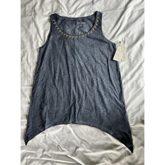 Soft Surroundings Tank Women XL Beaded Sleeveless Asymmetrical Embellished NWT - Picture 4 of 14